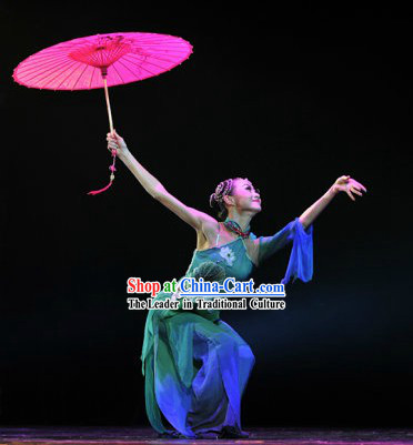 Classicial Umbrella Dance Costumes and Headpieces for Women