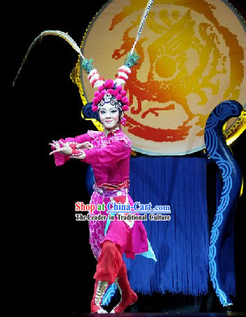 Beijing Opera Style Stage Performance Heroine Costumes and Headwear Complete Set for Women