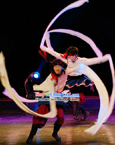 Professional Tibetan Long Sleeves Dancing Costumes Competition Suit for Men