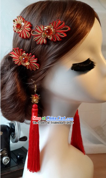Traditional Chinese Wedding Ceremony Brides Headwear Complete Set