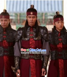 Ancient Korean Imperial Palace General Armor Costumes Complete Set for Men