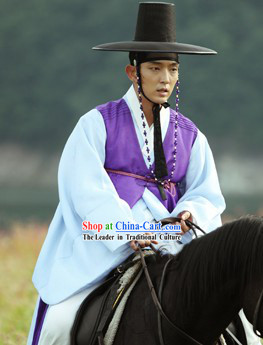 Lee Jun Ki Arang and the Magistrate Korean Hanbok Dresses and Hat Complete Set for Men