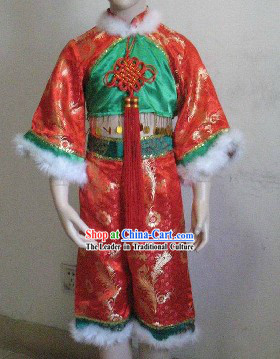 Chinese New Year Celebration Dance Costumes Complete Set for Kids