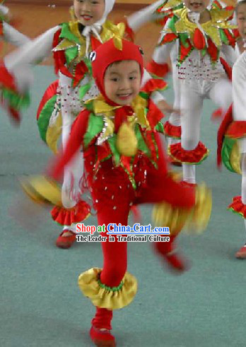 Traditional Chinese Chicken Dance Costumes Set for Children