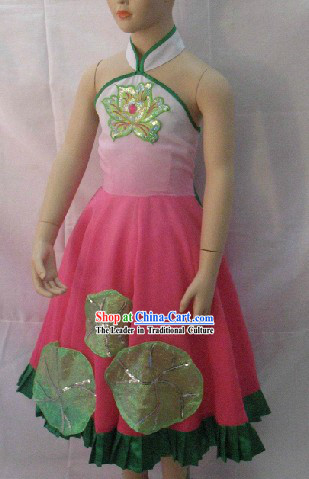 Traditional Chinese Fan Dance Costume Set for Children