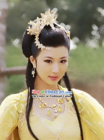 Traditional Chinese Fairy Headdress and Necklace Set