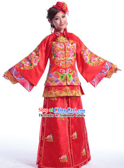 Supreme Chinese Wedding Clothes Complete Set for Brides