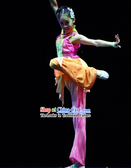 Chinese Classical Silk Dance Costumes Complete Set for Women