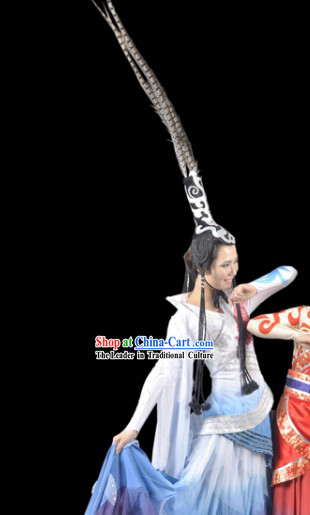 Ancient Chinese Beauty Dance Costume and Headdress Complete Set for Women