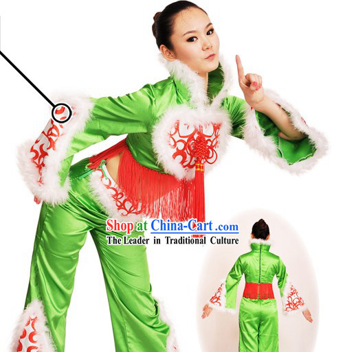 Chinese Festival Celebration Dance Costumes and Headdress Complete Set for Women