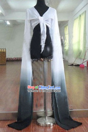 White to Black Water Sleeve Shuixiu Practice Costumes
