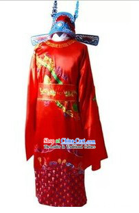 Chinese New Year Cai Shen Costume and Hat Complete Set for Men