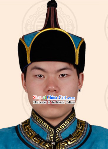 Handmade Traditional Mongolian Prince Hat for Men