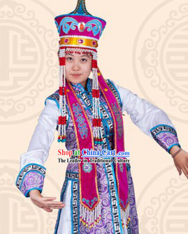 Traditional Chinese Ethnic Mongolian Long Garment for Women