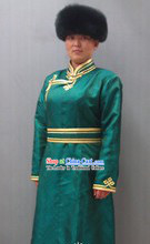 Traditional Chinese Mongolian Daily Clothing and Hat Complete Set for Women