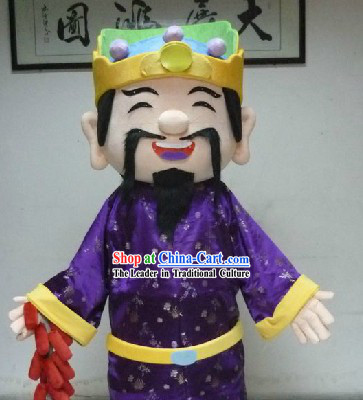 Traditional Chinese Cai Shen Ye Mascot Costumes for Men