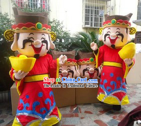 Traditional Chinese Cai Shen Ye Cartoon Mascot Costume for Men