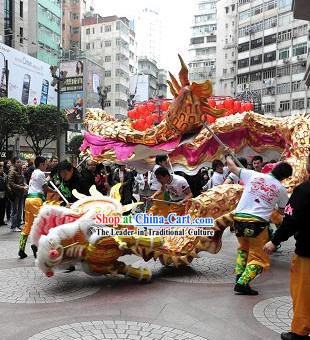 Supreme Happy Chinese Lunar New Year Dragon Head and Costumes Complete Set