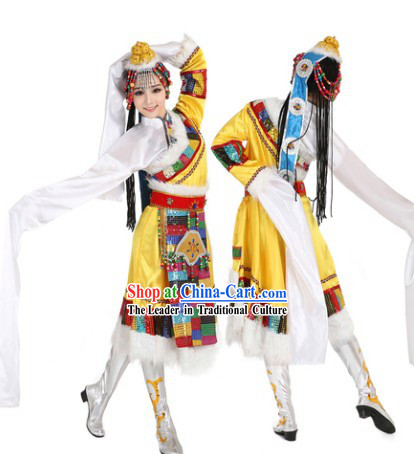 Tibetan Clothes and Headdress Complete Set for Women