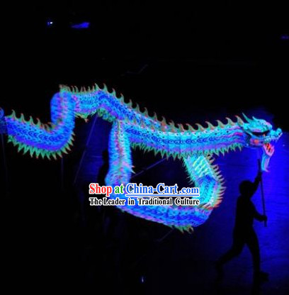 Blue Color Supreme Competition Fluorescent Dragon Dancing Costumes Complete Set