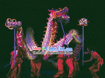 Purple Color Supreme Competition Fluorescent Dragon Dance Costumes Complete Set