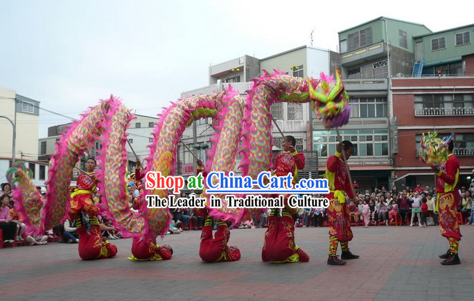 Supreme New Year Celebration Parade Fluorescent Dragon Dance Equipment Complete Set