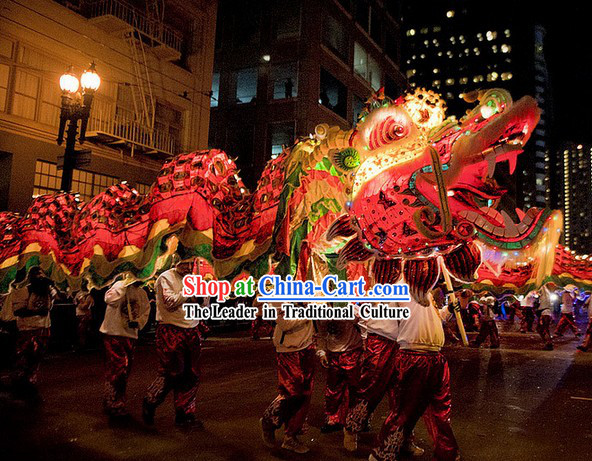LED Lights Glowing Supreme Dragon Dance Costume Complete Set