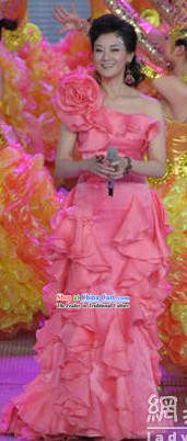 Chinese Pink Singer Costume for Women