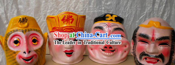 Chinese Journey to the West Tang Seng Zhu Ba Jie Sun Wukong Sha Heshang Four Masks Set