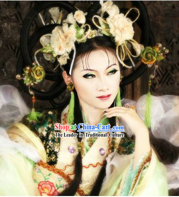 Ancient Chinese Princess Style Wig and Hair Accessories for Lady
