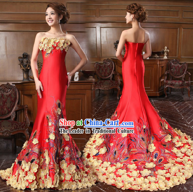 Stunning Chinese Red Bridal Wedding Dress