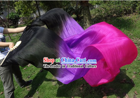 Long Silk Colour Transition Chinese Dance Fan