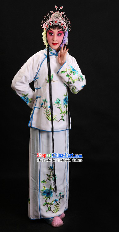 White Chinese Peking Opera Costumes for Women