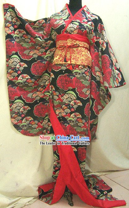 Traditional Japanese Kimono Dress Complete Set for Women