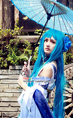 Blue Chinese Style Magic Cosplay Long Wig