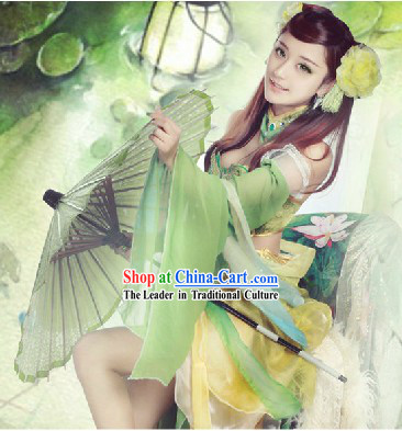 Chinese Classic Fantasy Green Fairy Cosplay Costumes