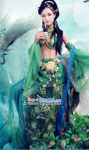 Chinese Classic Fantasy Green Fairy Cosplay Costumes