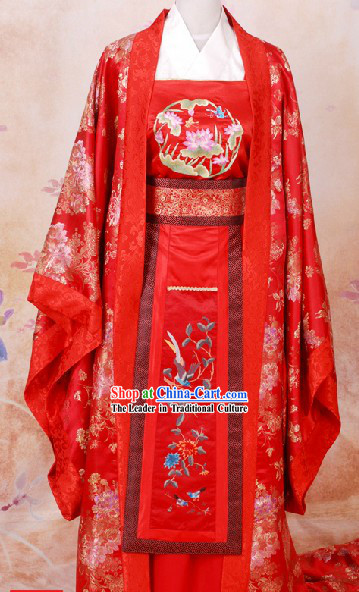 Traditional Chinese Red Wedding Dress for Brides