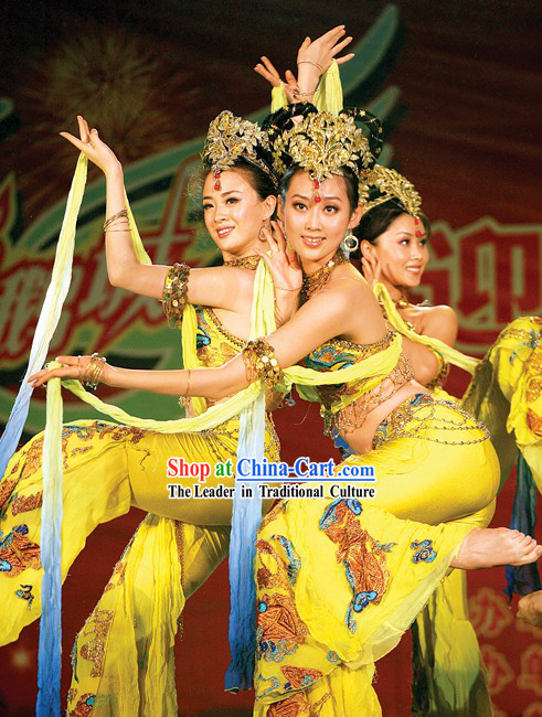 Ancient Chinese Palace Dancer Costumes and Headpiece for Women