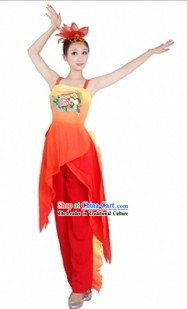 Traditional Chinese Phoenix Dance Costumes and Headdress for Women