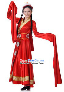 Traditional Chinese Tibetan Dresses and Hair Accessories for Women