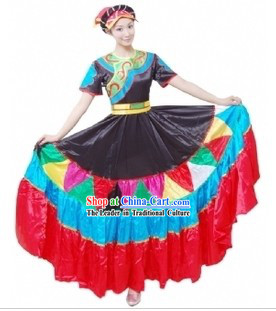 Chinese Classical Yi Tribe Dancing Costume for Women