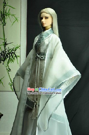 Ancient Chinese White Guzhuang Costumes for Men