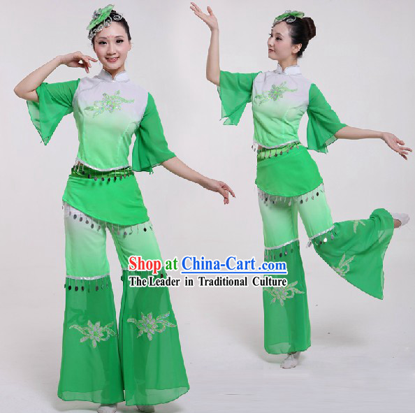 Chinese Classical Dancing Costumes and Headdress for Women