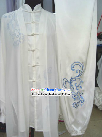 Traditional Chinese Martial Arts Tai Chi Silk Suit and Cape