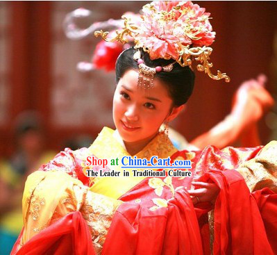 Ancient China Tang Dynasty Imperial Tai Ping Princess Gong Zhu Hair Accessories Set