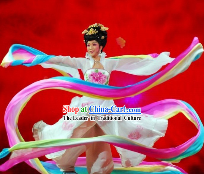 Li Yugang Tang Style Rainbow Colour Ribbon Dancing Costume for Women