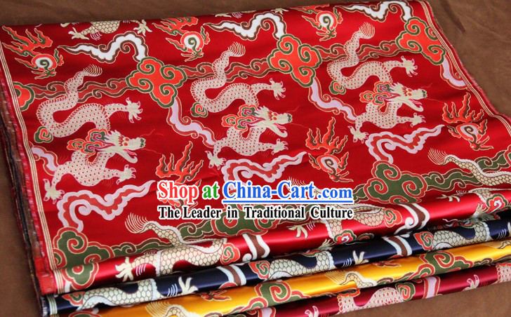 Red Traditional Chinese Dragon Pattern Tibetan Cloth Fabric