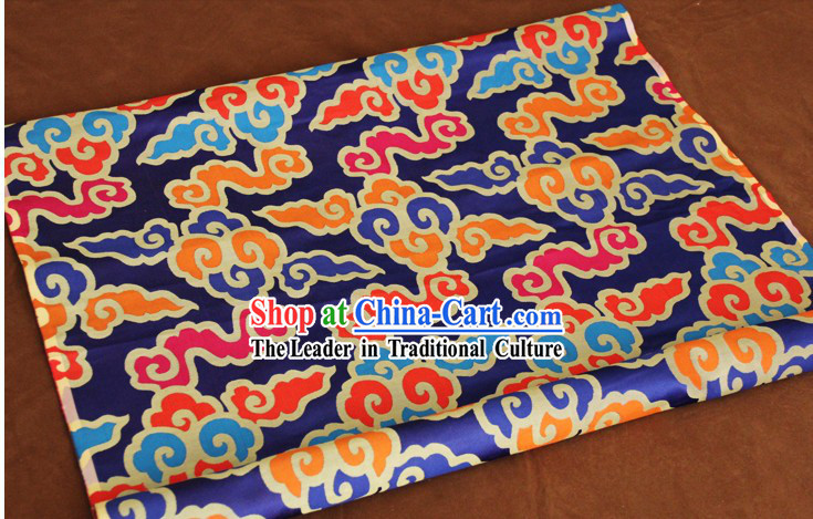 Blue Traditional Chinese Tibetan Fabric