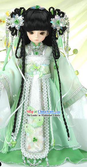 Light Green Cute China Girl Costumes and Accessories for Kids